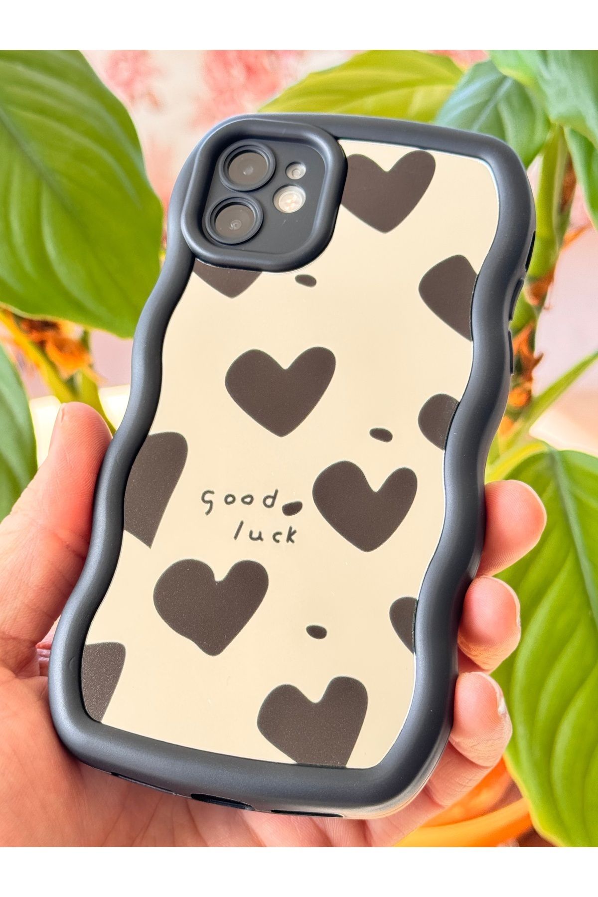 Fibaks Apple iPhone 11 Kılıf Aynalı Kalp Desenli Yumuşak Kenarlı Kamera Korumalı Silikon Kapak - Görsel 2