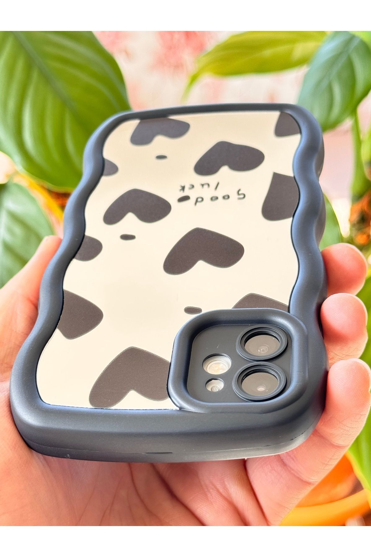 Fibaks Apple iPhone 11 Kılıf Aynalı Kalp Desenli Yumuşak Kenarlı Kamera Korumalı Silikon Kapak - Görsel 4