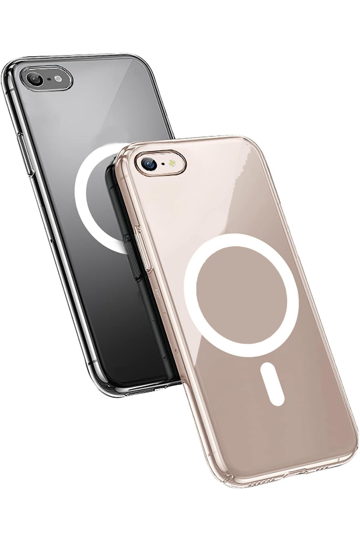 Powerfox iPhone 7/8/SE 2020 Uyumlu Gerçek Magsafe Özellikli Sert Şeffaf Kılıf