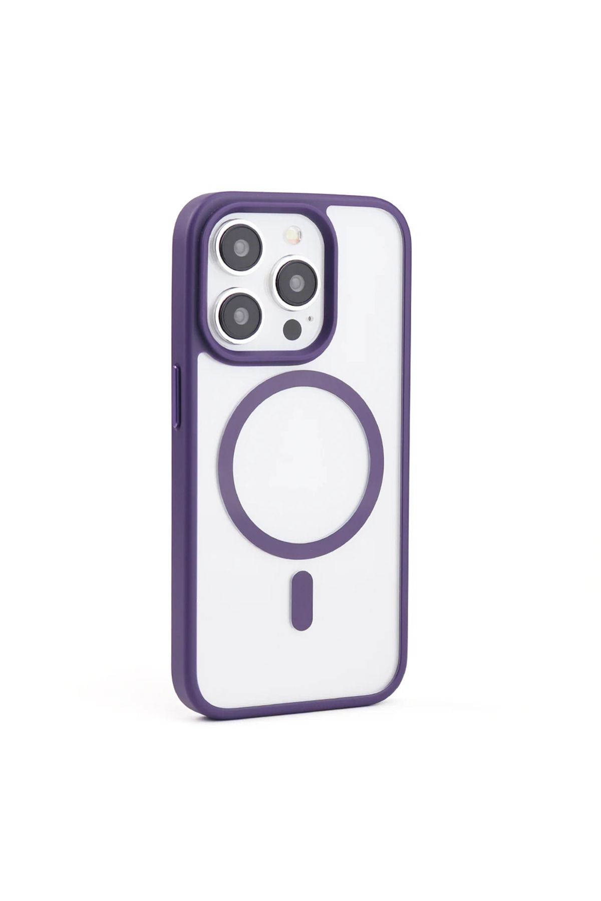 OSGTEK Iphone 14 Pro Kılıf Magsafe Özellikli Kamera Çıkıntılı Şeffaf Renkli Premium