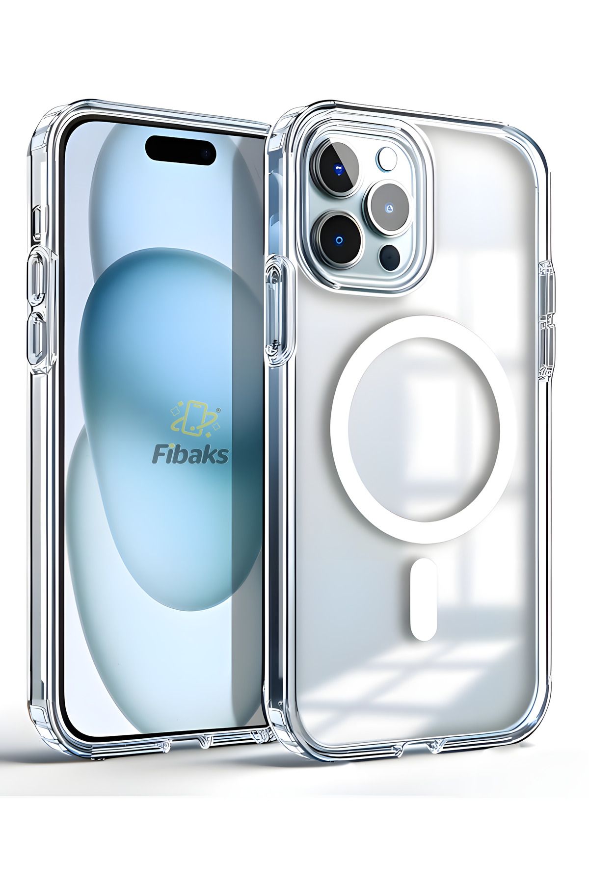 Fibaks İphone 14 Pro Uyumlu Kılıf Magsafe Wireless Kablosuz Şarj Destekli Kristal Şeffaf Darbe Emici Kapak - Görsel 2