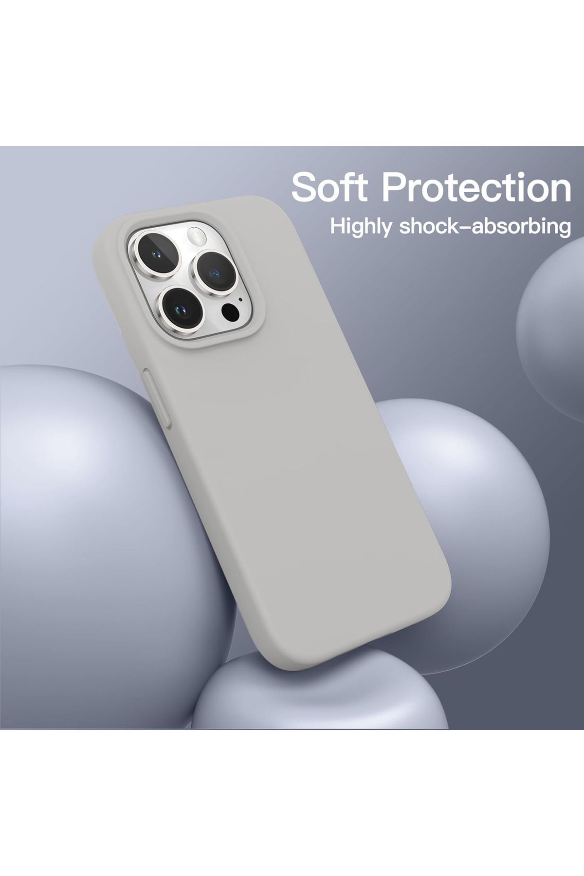 Fibaks Apple Iphone 15 Pro Uyumlu Kılıf Kadife Lansman Soft Yumuşak Liquid Silikon Kamera Korumalı Kapak - Görsel 2