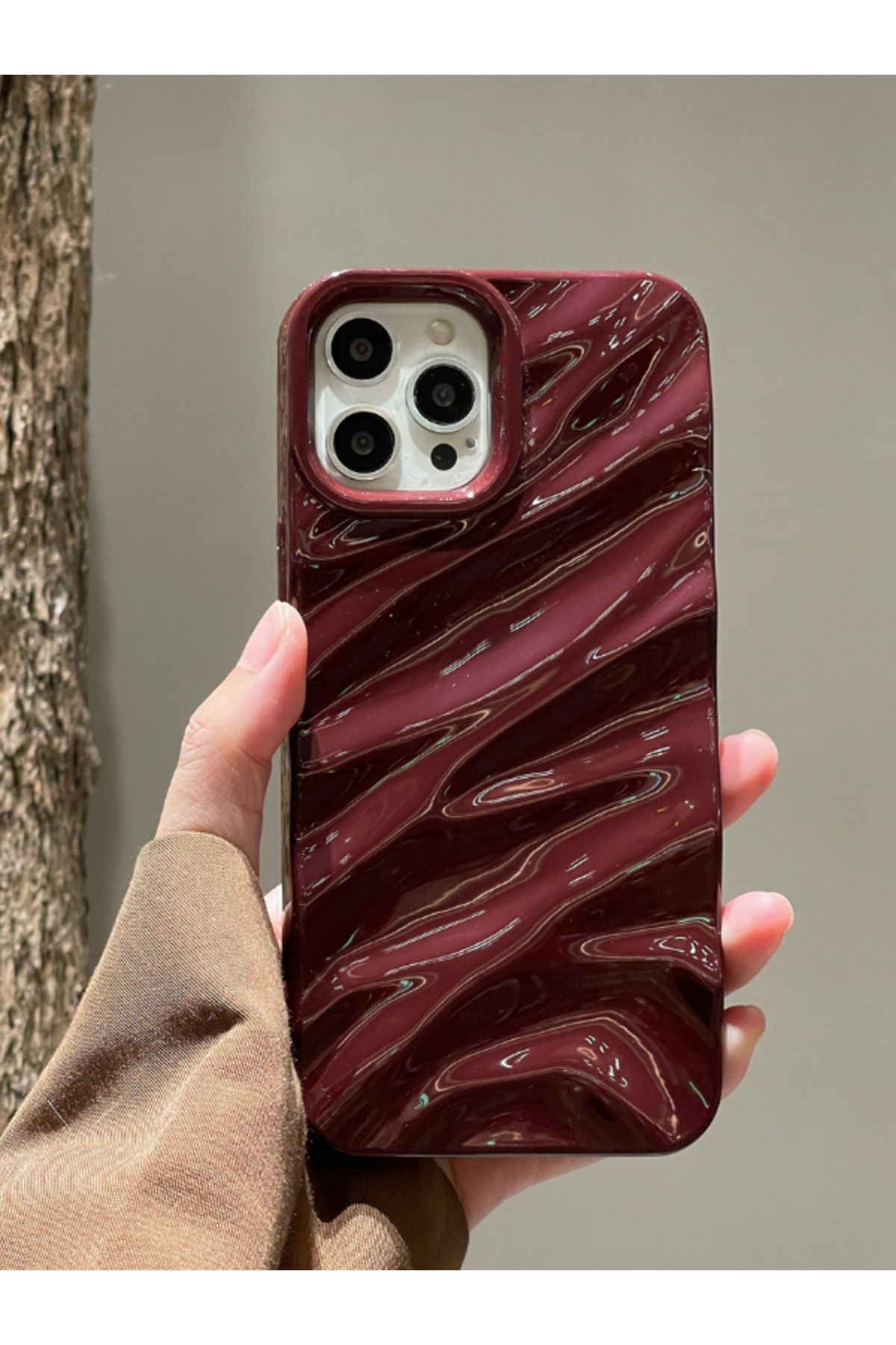 KVK PRİVACY Iphone 14 Pro Max Uyumlu Kılıf Lüks Parlak Elektroliz Darbelere Karşı Dayanıklı Yumuşak Kapak Bordo - Görsel 4