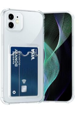 Fibaks Apple iPhone 11 Kılıf Kamera Koruma ve Köşe Korumalı Kartlıklı Cüzdanlı Darbe Emici Kapak