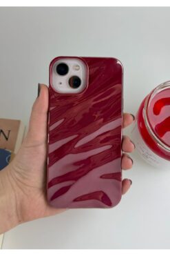 Caseji iPhone 13/ 14 Uyumlu Kamera Koruma Çıkıntılı Dalga Desenli Kabartmalı Kılıf