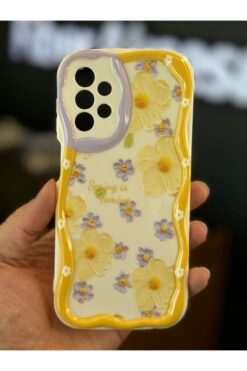 Fibaks Galaxy A23 Uyumlu Kılıf Tasarımlı Desenli Kamera Korumalı Papatya Çiçek Renkli Silikon Kapak