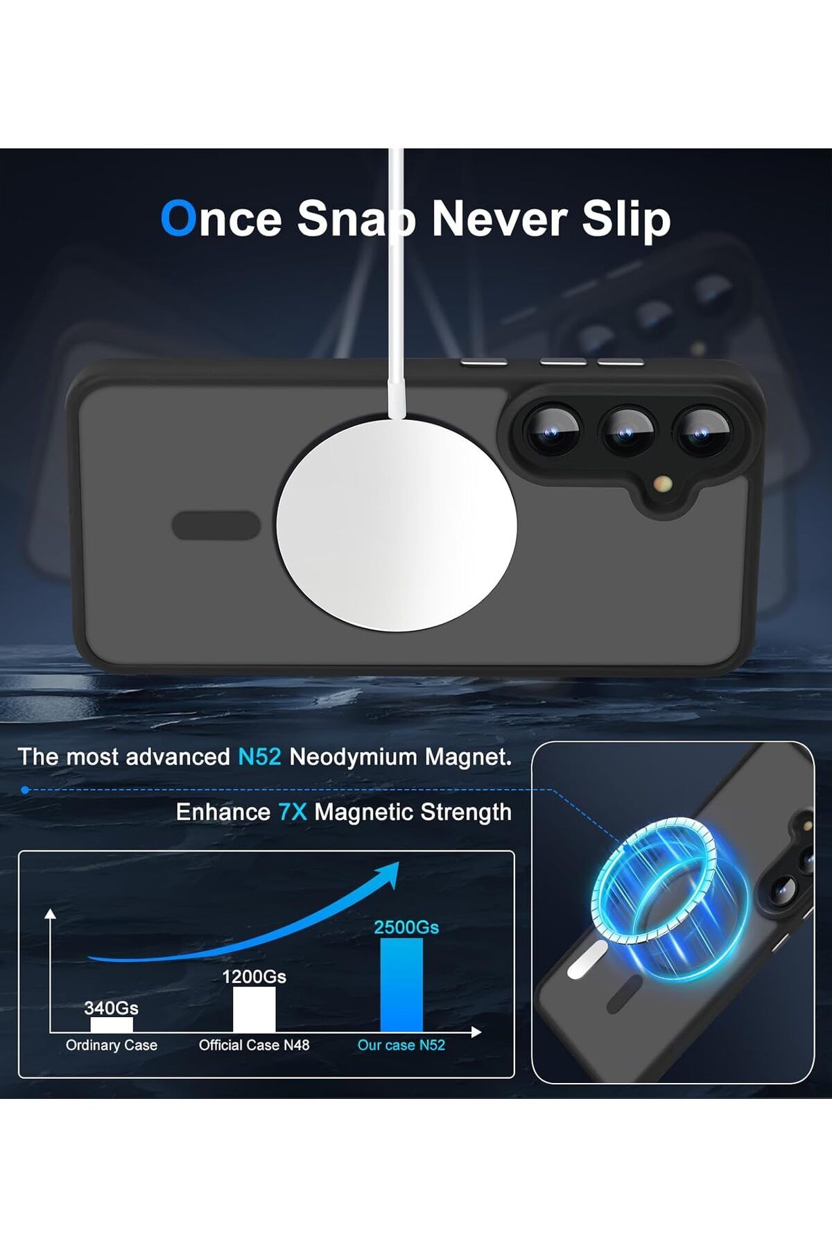 Fibaks Samsung Galaxy S24 FE Kılıf Kamera Çıkıntılı Magsafe Şarj Destekli Hassas Tuşlu Yumuşak Mat Kapak - Görsel 2