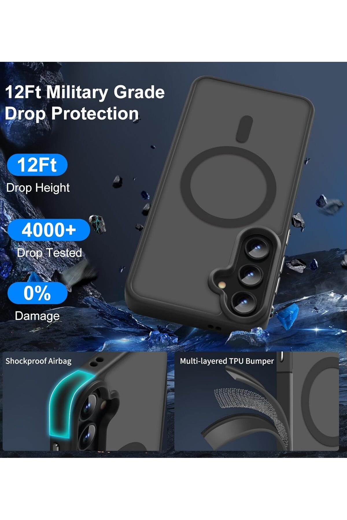 Fibaks Samsung Galaxy S24 FE Kılıf Kamera Çıkıntılı Magsafe Şarj Destekli Hassas Tuşlu Yumuşak Mat Kapak - Görsel 4