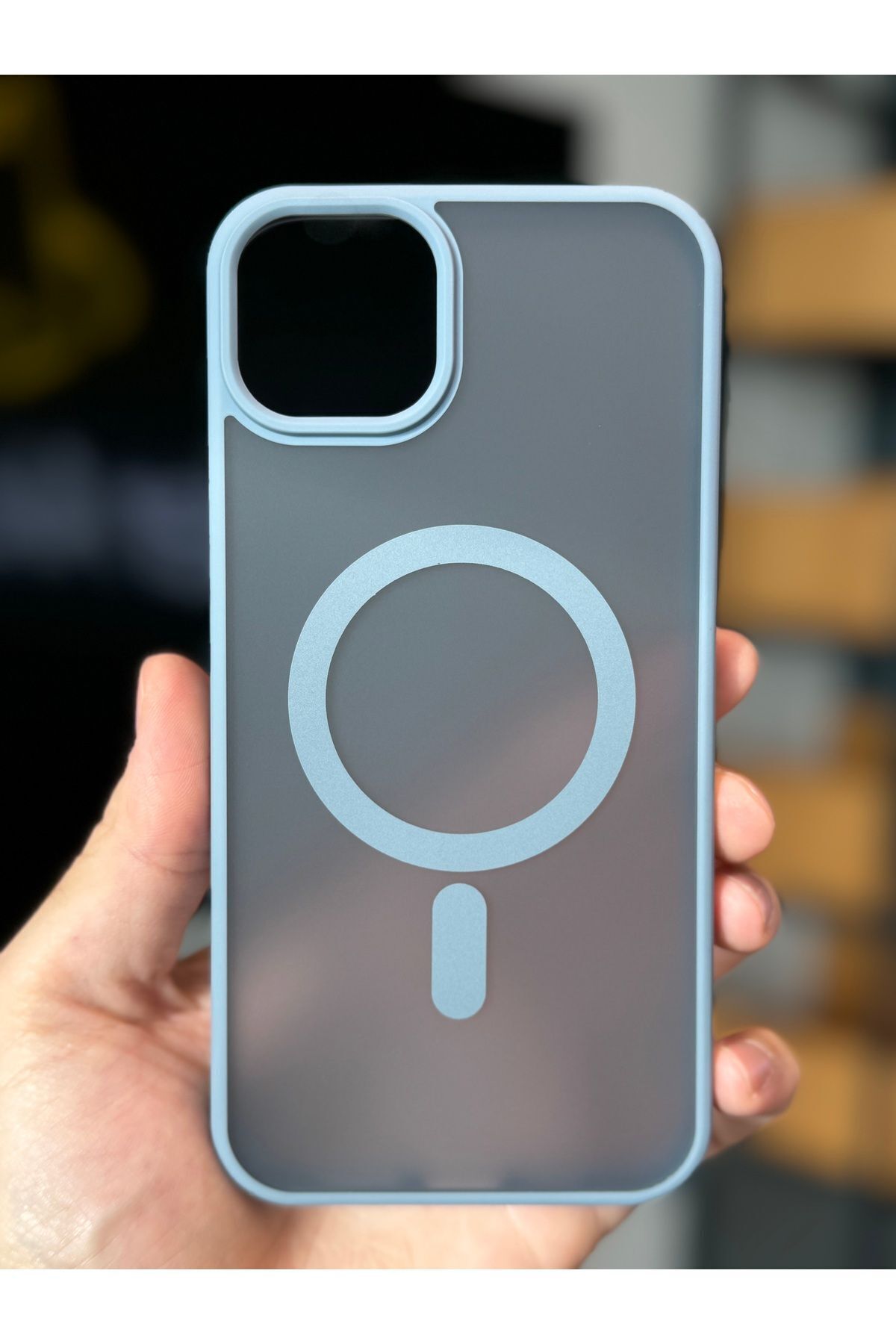 Fibaks Iphone 13 - 14 - 15 Uyumlu Kılıf Kamera Çıkıntılı Magsafe Şarj Destekli Yumuşak Kenarlı Mat Kapak - Görsel 3