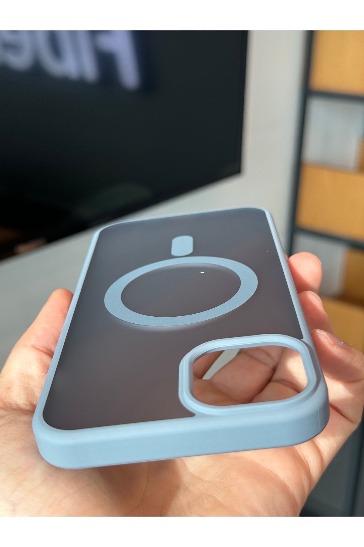 Fibaks Iphone 13 - 14 - 15 Uyumlu Kılıf Kamera Çıkıntılı Magsafe Şarj Destekli Yumuşak Kenarlı Mat Kapak - Görsel 4