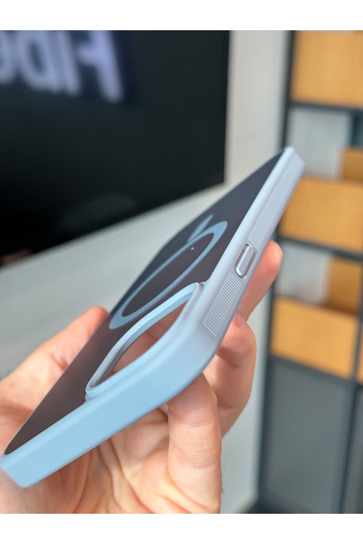 Fibaks Iphone 13 - 14 - 15 Uyumlu Kılıf Kamera Çıkıntılı Magsafe Şarj Destekli Yumuşak Kenarlı Mat Kapak - Görsel 5