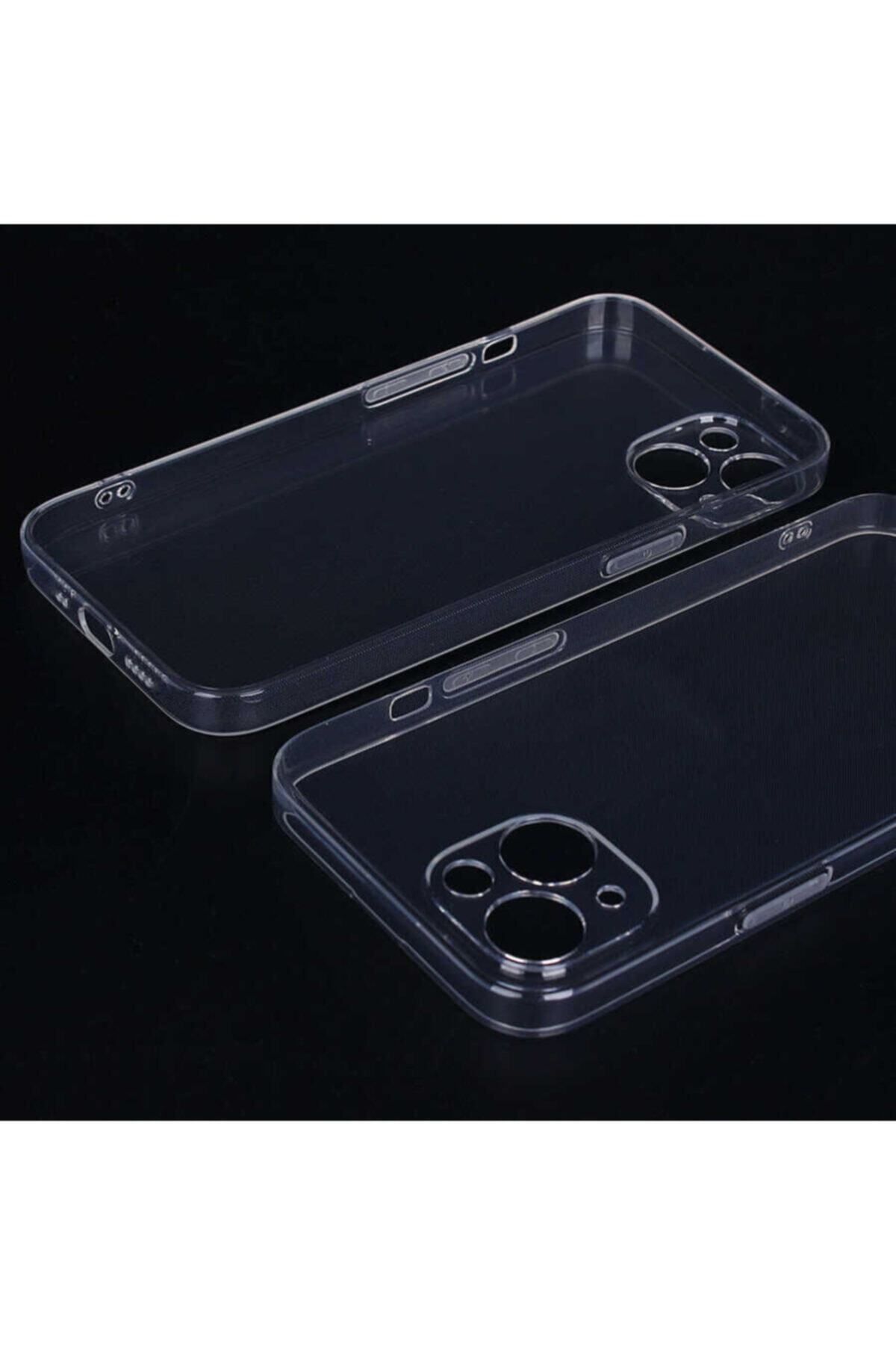 Fibaks Apple Iphone 13 Uyumlu Kılıf Kamera Korumalı Şeffaf Ultra Ince Esnek Renksiz Silikon Kapak - Görsel 5