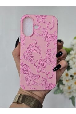 Magic Ring Iphone 16 Uyumlu İçi Kadife Lansman Leopar Baskılı Kılıf