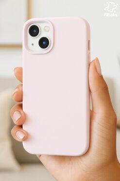 Fibaks Iphone 13 - 14 - 15 Uyumlu Kılıf Içi Kadife Lansman Silinebilir Renkli Yumuşak Silikon Pembe Kapak