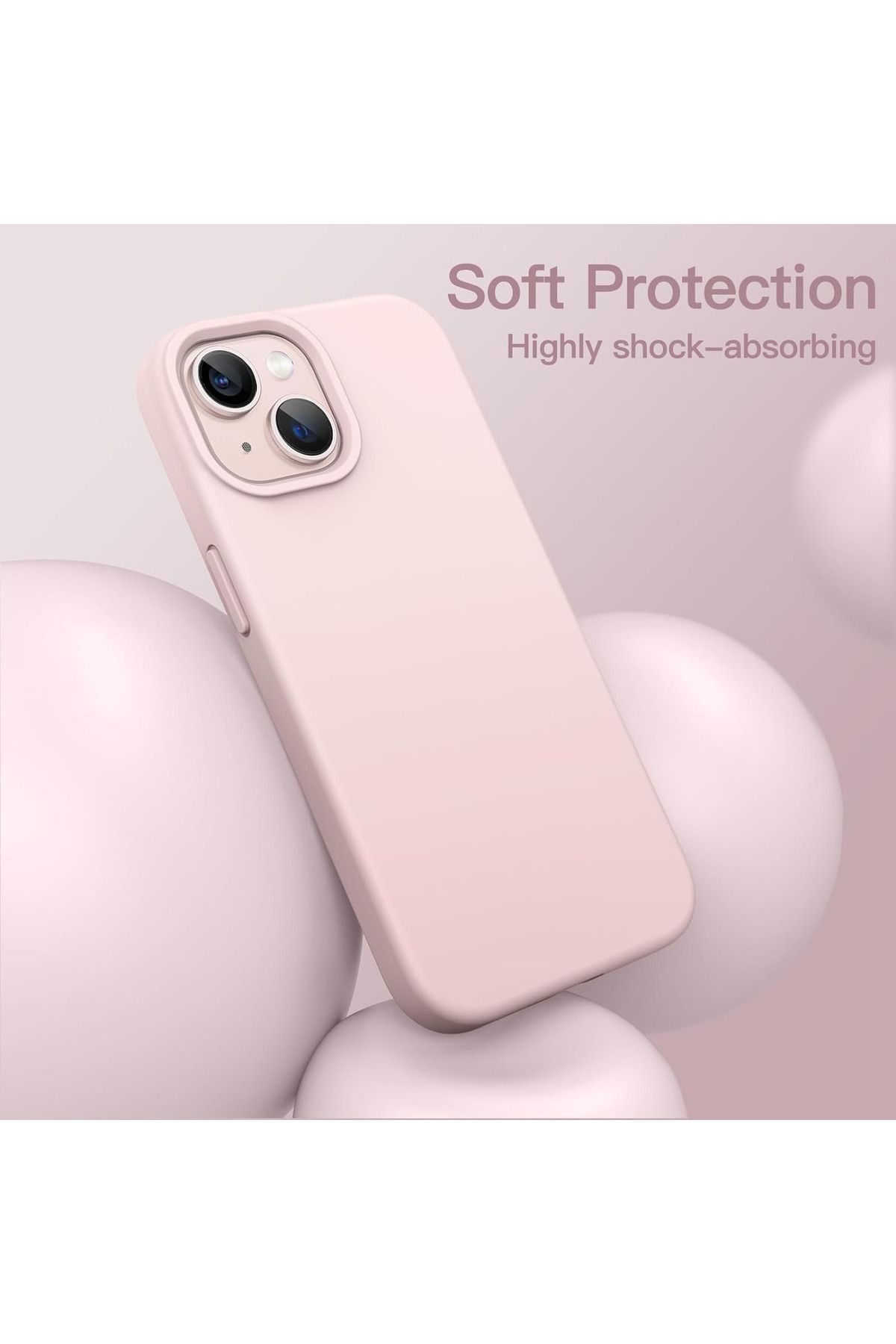 Fibaks Iphone 13 - 14 - 15 Uyumlu Kılıf Içi Kadife Lansman Silinebilir Renkli Yumuşak Silikon Pembe Kapak - Görsel 5