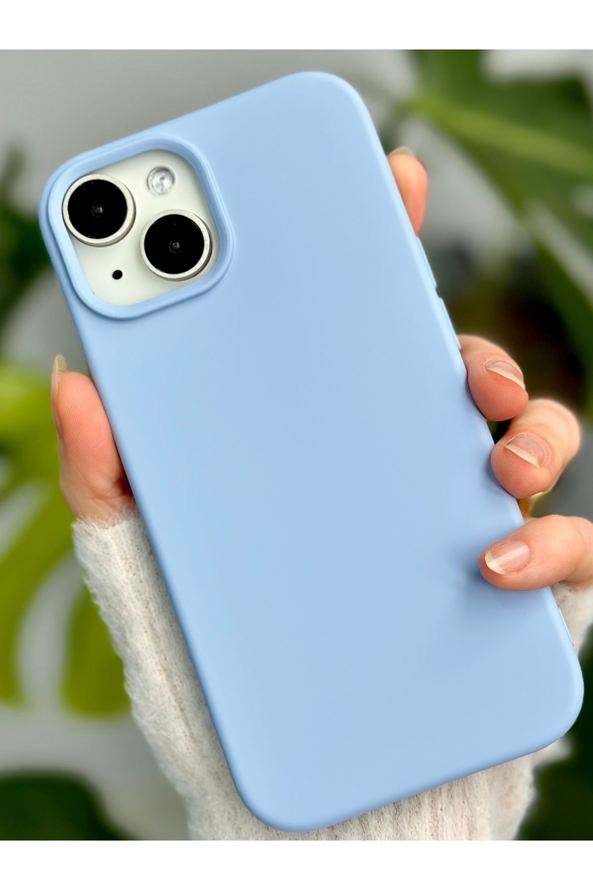 Go Aksesuar Iphone 13 - 14 - 15 Uyumlu Içi Kadife Leke Tutmaz Sıvı Silikon Lansman Kılıf