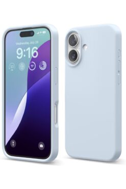 KVK PRİVACY Apple iPhone 16 Kılıf Kadife Lansman Soft Yumuşak Liquid Silikon Kamera Korumalı Kapak Bebe Mavi