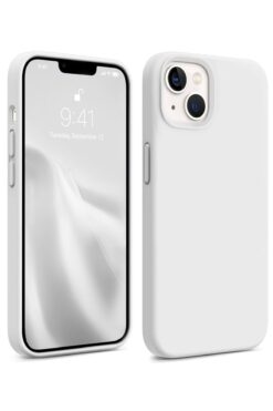 KVK PRİVACY Apple Iphone 13-14 Lansman Kılıf Içi Kadifeli Kamera Yükseltili Silikon Kapak Beyaz