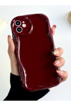 Go Aksesuar Iphone 11 Uyumlu Darbe Önleyici DALGALI BORDO ANTİŞOK Silikon Kılıf