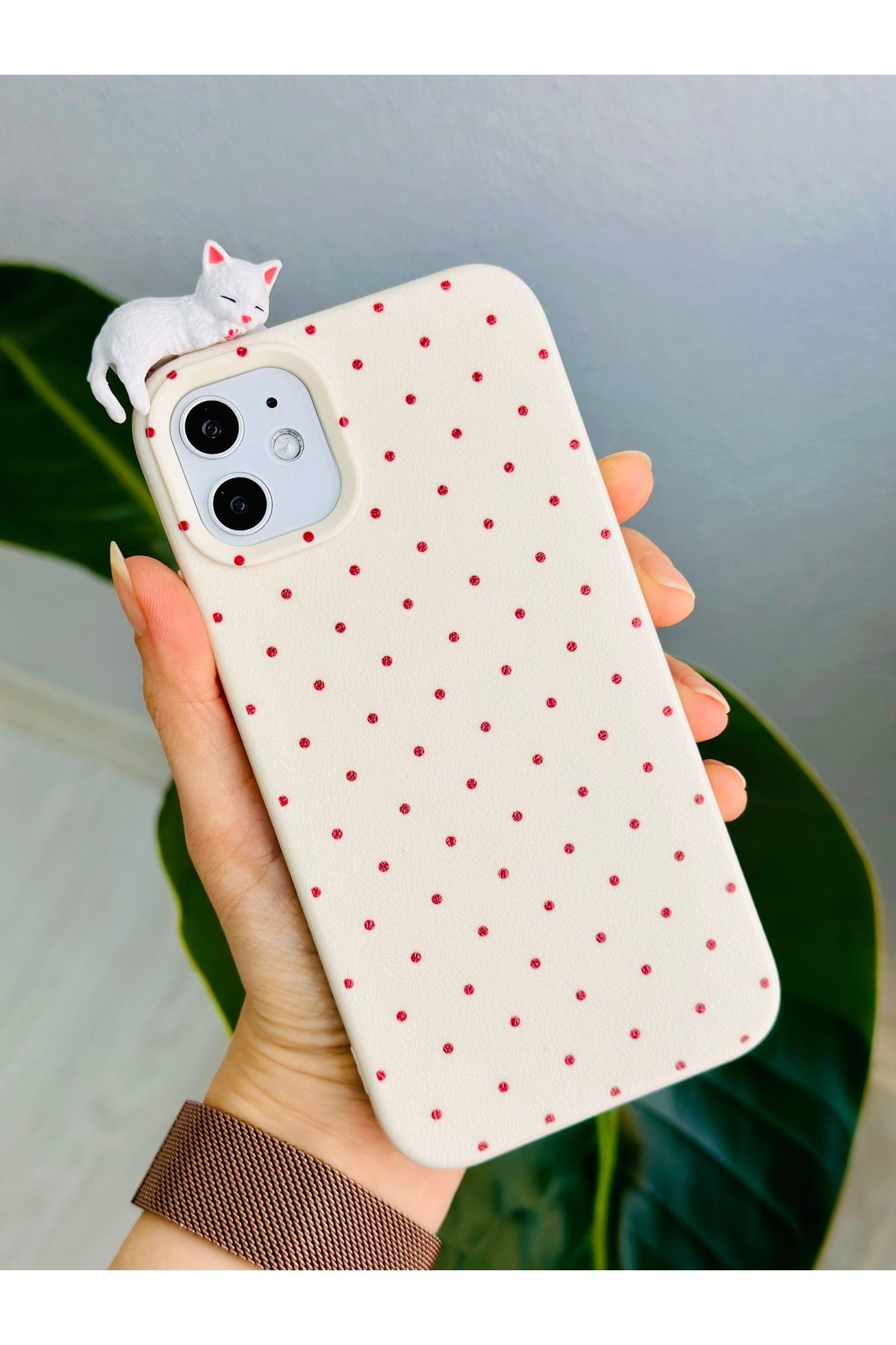 Go Aksesuar Iphone 11 Uyumlu 3d Oyuncaklı Puantiye Kedi Tasarımlı Yumuşak Silikon Kılıf - Görsel 2