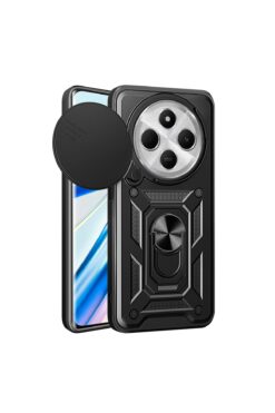 Fibaks Xiaomi Redmi 14C 4G Kılıf Kamera Korumalı Sürgülü Yüzüklü Armor Military Tank Koruyucu Kapak