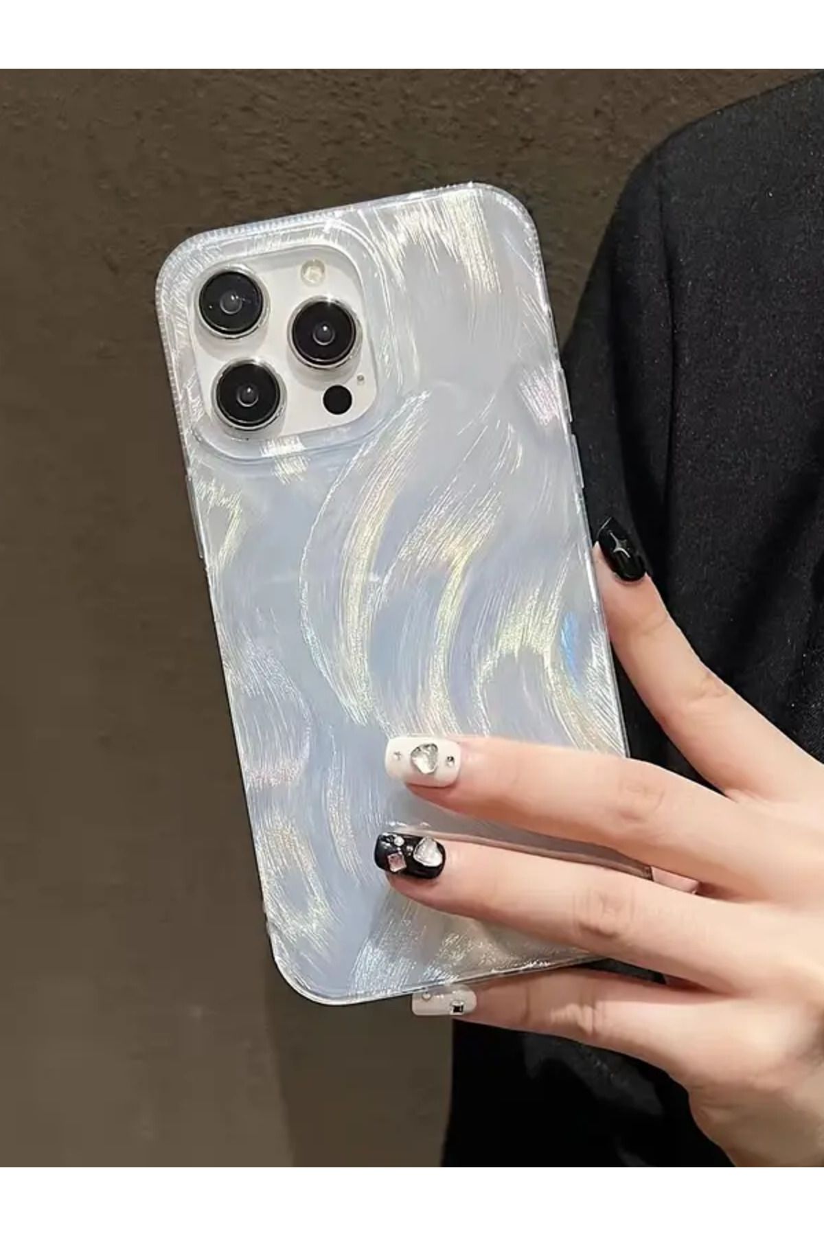 KVK PRİVACY iPhone 12 Pro Max Uyumlu Tüylü Hologramlı Kılıf Darbeye Karşı Dayanıklı Kapak - Görsel 6