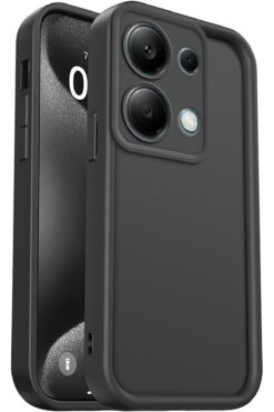 Fibaks Xiaomi Redmi Note 13 Pro 5G Kılıf Kamera Korumalı Yumuşak Dokulu Darbe Emici Siyah Silikon Kapak