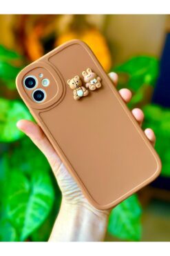 Go Aksesuar Iphone 11 Yuvarlak Kamera Ayıcık Tasarımlı Yumuşak Silikon Kamera Korumalı Ayıcıklı Kılıf