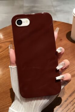 Fibaks Apple iPhone 7/8/SE 2020 2022 Kılıf Parlak Kabartmalı Dalga Tasarımlı Desenli Darbe Emici Kapak