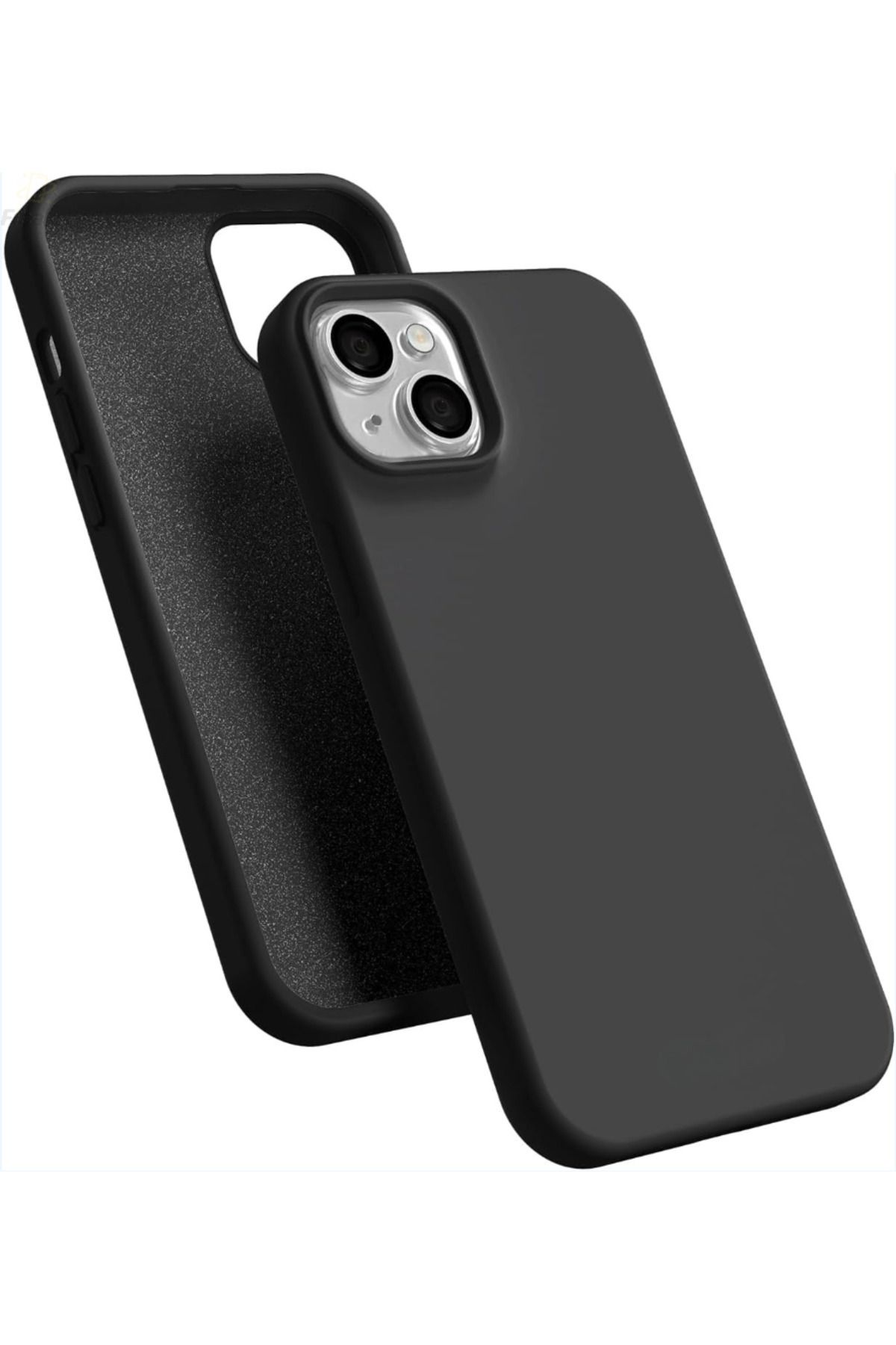 Fibaks Iphone 13 - 14 Uyumlu Kılıf Içi Kadife Lansman Silinebilir Renkli Yumuşak Silikon Siyah Kapak - Görsel 3