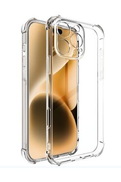 Fibaks Apple iPhone 16 Pro Max Kılıf Antishock Darbe Emici Kamera Korumalı Esnek Şeffaf Silikon Kapak