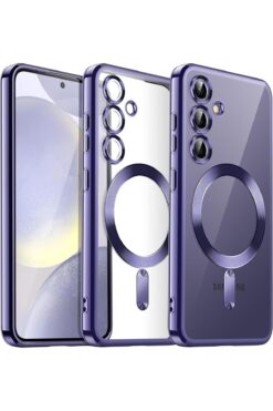 Fibaks Samsung Galaxy S24 Plus / S25 Plus Kamera Lens Korumalı Magsafe Şarj Kilifi Şeffaf Yumuşak Kapak