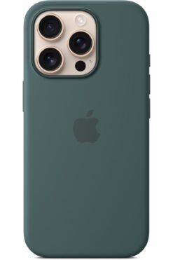 Apple iPhone 16 Pro Silikon Kılıf MagSafe ile - Göl Yeşili