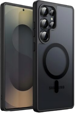 Fibaks Galaxy S25 Ultra Uyumlu Kılıf Kamera Çıkıntılı Magsafe Şarj Destekli Hassas Tuşlu Yumuşak Mat Kapak