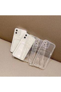 Go Aksesuar Iphone 11 Uyumlu Şeffaf Kartlıklı (KÖŞELİ 12 GÖRÜNÜMLÜ) Kamera Korumali Aa Kalite