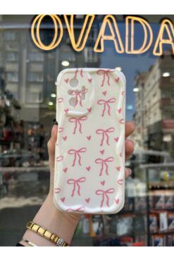 OVADA Xiaomi Redmi Note 10 Pro Uyumlu Kurdele Ve Kalp Desenli 3D Dalga Kenarlı Kamera Korumalı Kılıf