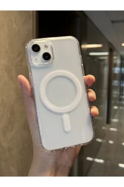 KVK PRİVACY Apple Iphone 15 Plus /14 Plus Uyumlu Magsafe Uyumlu Kılıf Şeffaf Darbe Emici Kapak