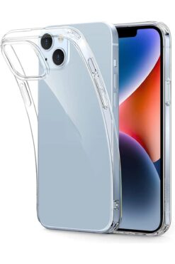 Fibaks Apple Iphone 13 - 14 - 15 Uyumlu Kılıf Renksiz Şeffaf Yumuşak Ince Esnek Silikon Kapak