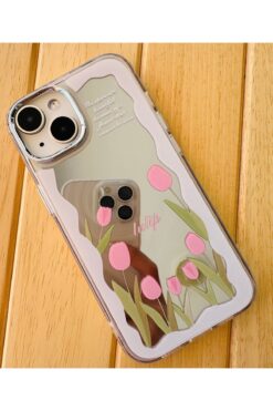 Go Aksesuar Iphone 13 - 14 - 15 Uyumlu Aynalı Model Silikon Kılıf