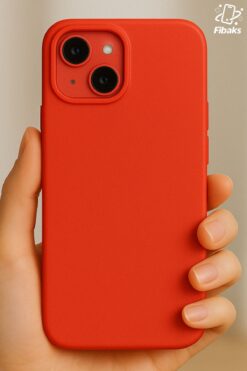 Fibaks Iphone 13 - 14 Uyumlu Kılıf Içi Kadife Lansman Silinebilir Renkli Yumuşak Silikon Kırmızı Kapak