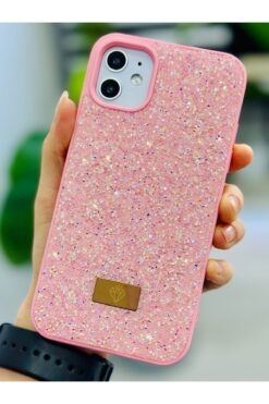 Go Aksesuar Iphone 12 ve 12 Pro Uyumlu ELMAS Tasarımlı Taşlı Işıltılı Parlak Pırlanta Silikon Kılıf