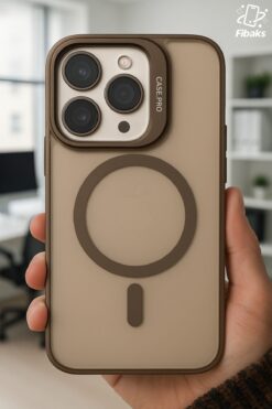 Fibaks Apple iPhone 16 Pro Uyumlu Kılıf Standlı Mat Magsafe Metal Tuşlu Kamera Lens Hediyeli Wonk Kapak