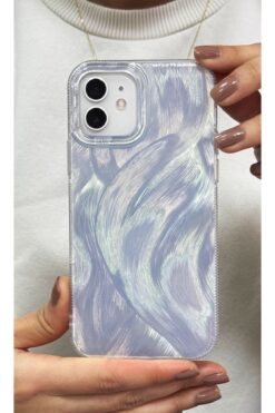 KVK PRİVACY İphone 12/12 Pro Uyumlu Kılıf Tüylü Hologramlı Kılıf Darbeye Karşı Dayanıklı Kapak