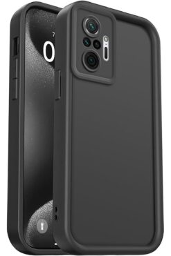 Fibaks Xiaomi Redmi Note 10 Pro Kılıf Kamera Korumalı Yumuşak Dokulu Darbe Emici Siyah Silikon Kapak