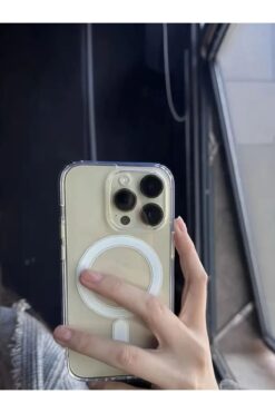 KVK PRİVACY Iphone 16 Pro Kılıf Magsafe Şeffaf Kılıf Kamera Çıkıntılı Darbeye Dayanıklı Kapak