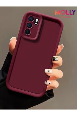 Molly Oppo A16 İçin Vişne Çürüğü Kenarları Kalın Pan Silikon Kılıf
