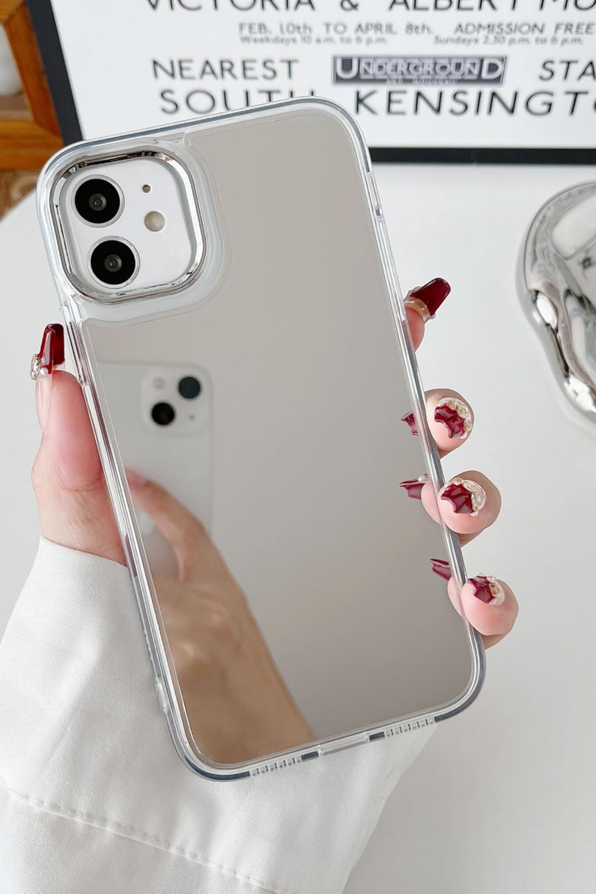 KVK PRİVACY Apple iPhone 11 Uyumlu Aynalı Kılıf Kadınlar için Makyaj Tazeleme Darbeye Karşı Dayanıklı Kapak