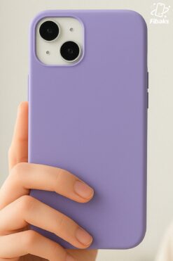 Fibaks Iphone 13 - 14 Uyumlu Kılıf Içi Kadife Lansman Silinebilir Renkli Yumuşak Silikon Lila Kapak