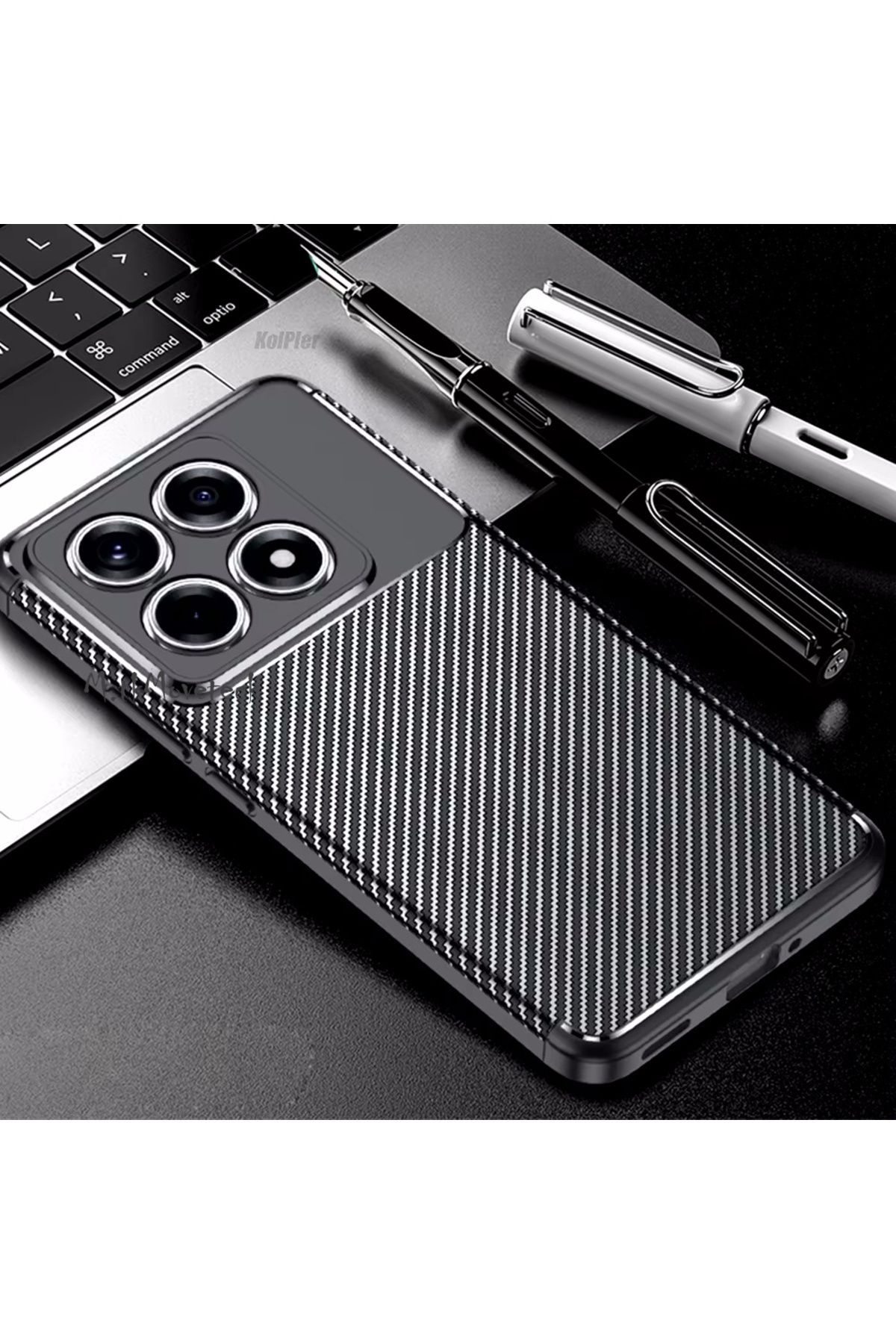m.tk moveteck Xiaomi Mi 14T Pro Kılıf Kamera Korumalı Karbon Desenli Uzun Ömürlü Renk Atmaz Koruyucu Silikon Kapak - Görsel 3