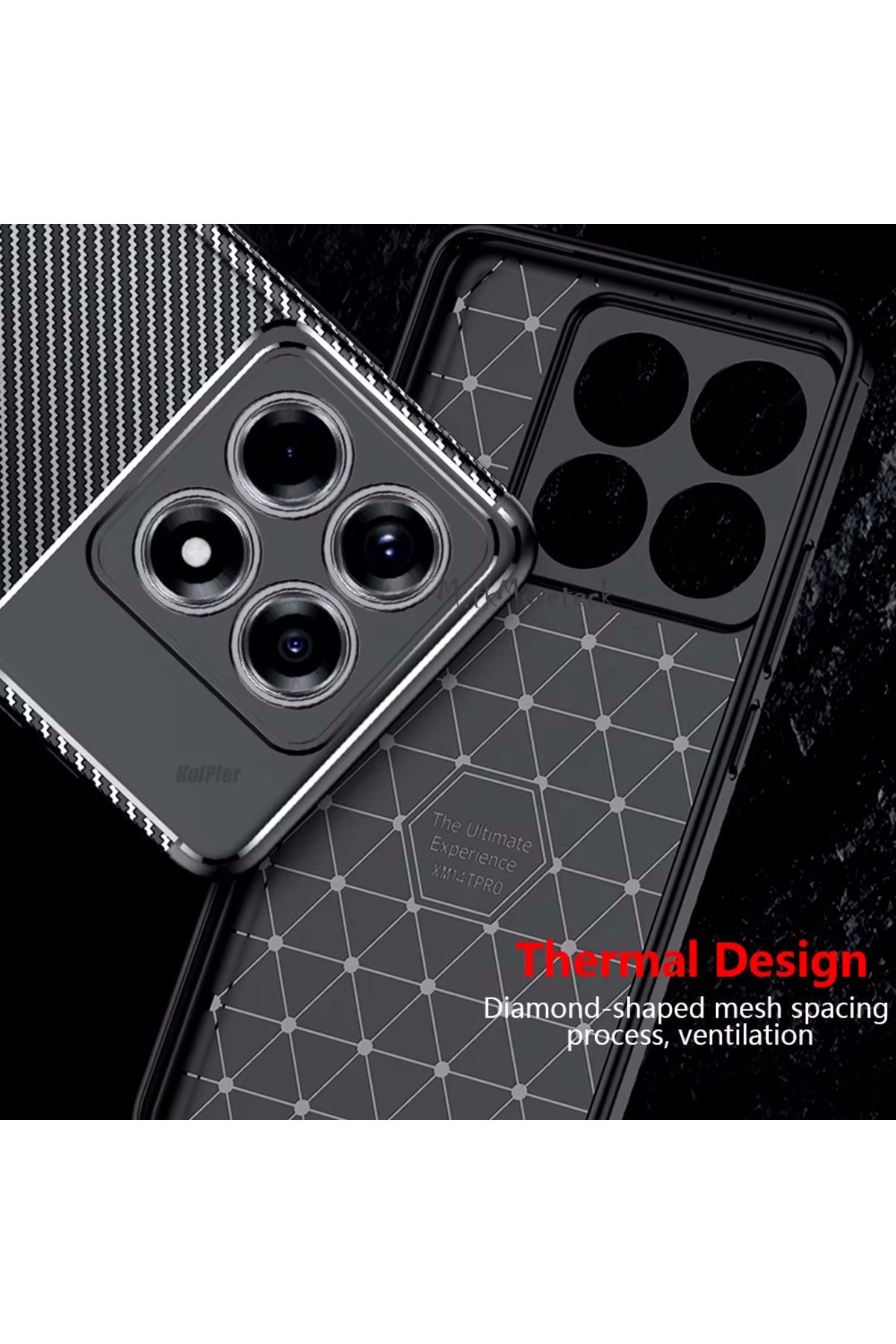 m.tk moveteck Xiaomi Mi 14T Pro Kılıf Kamera Korumalı Karbon Desenli Uzun Ömürlü Renk Atmaz Koruyucu Silikon Kapak - Görsel 4